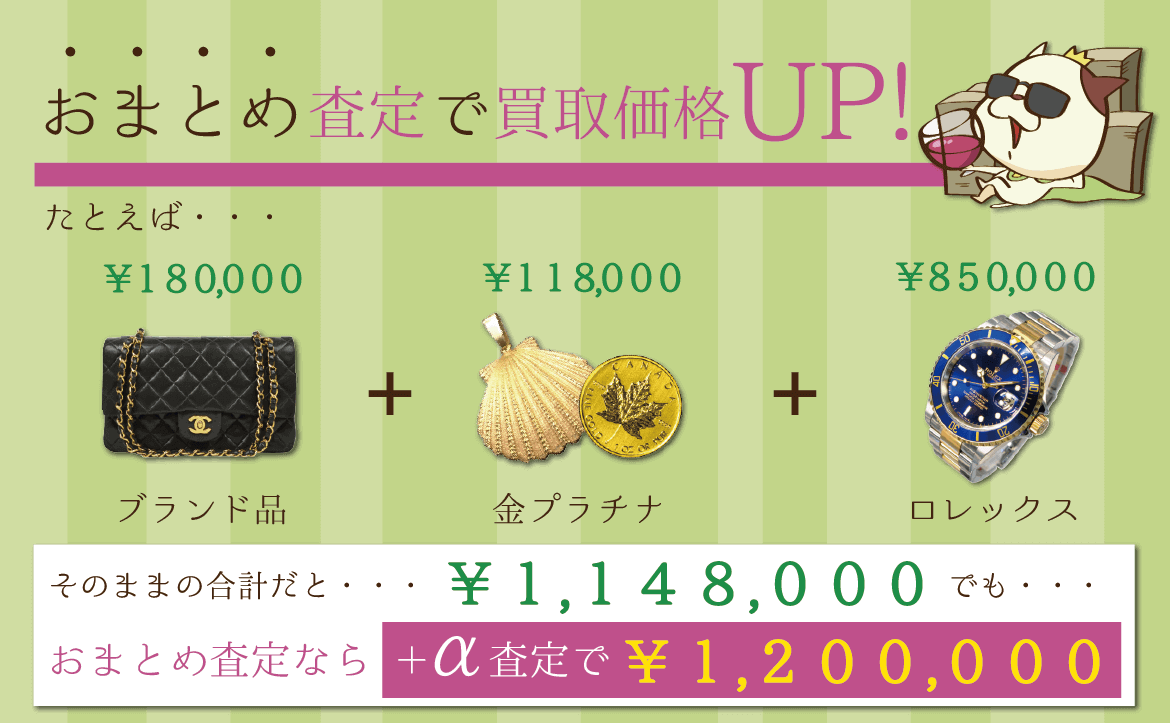 おまとめ査定でお得に売れる!
